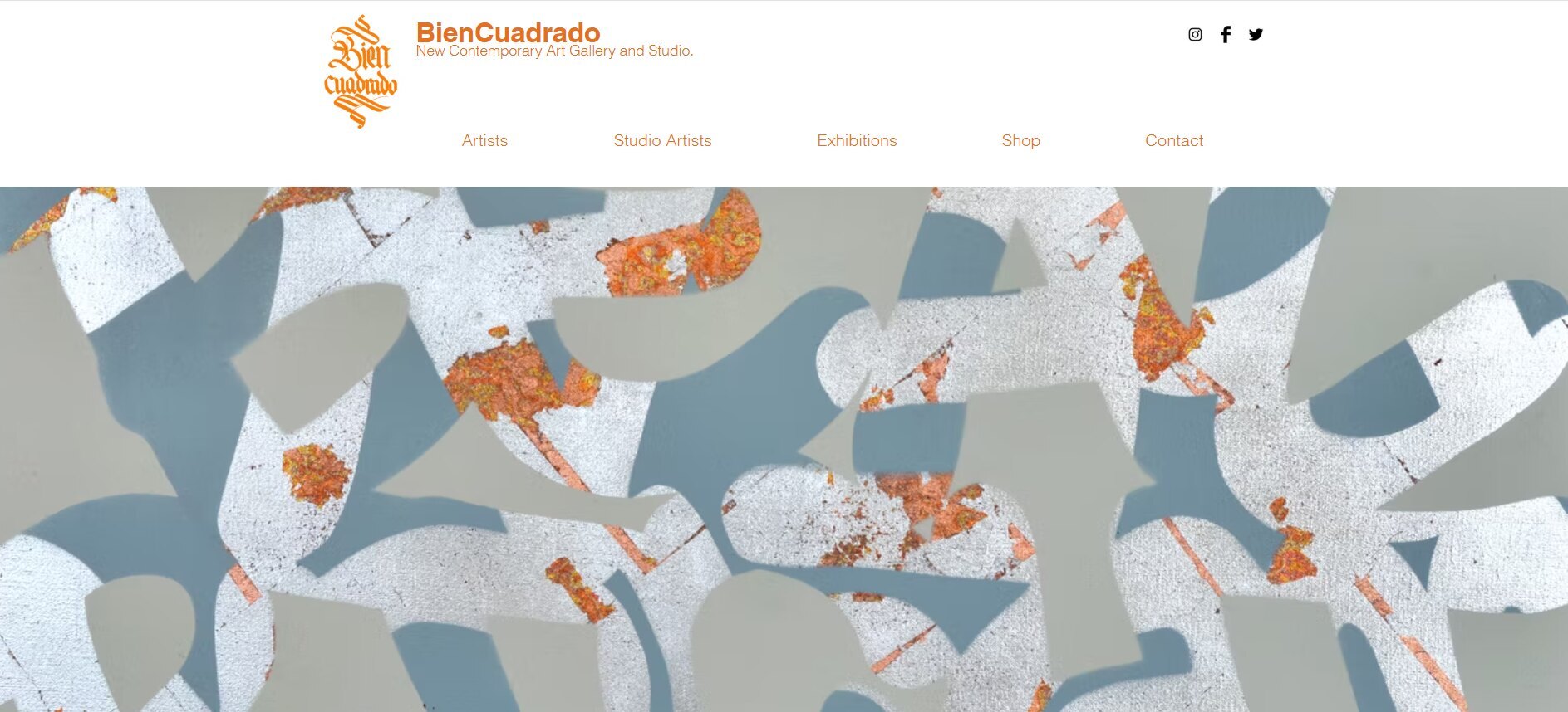 Galeria de arte contemporânea BienCuadrado e site do estúdio de artista em Barcelona