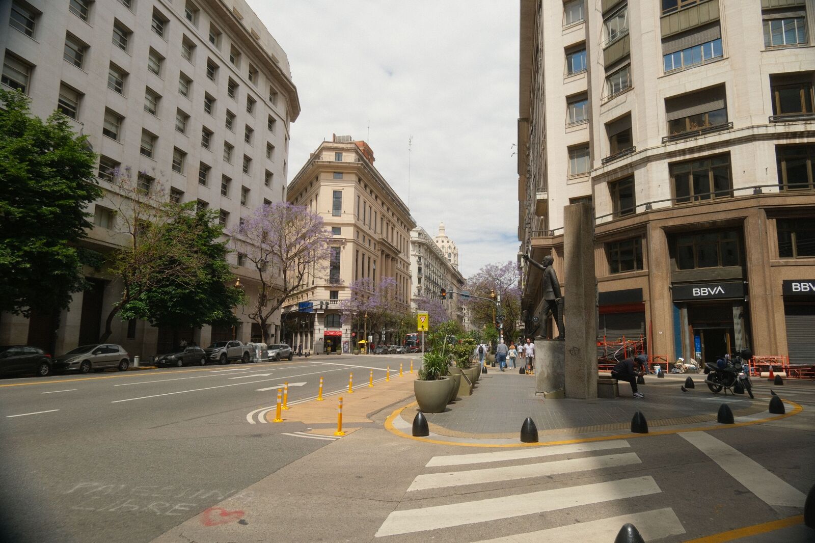 Central Buenos Aires intersection with historic buildings